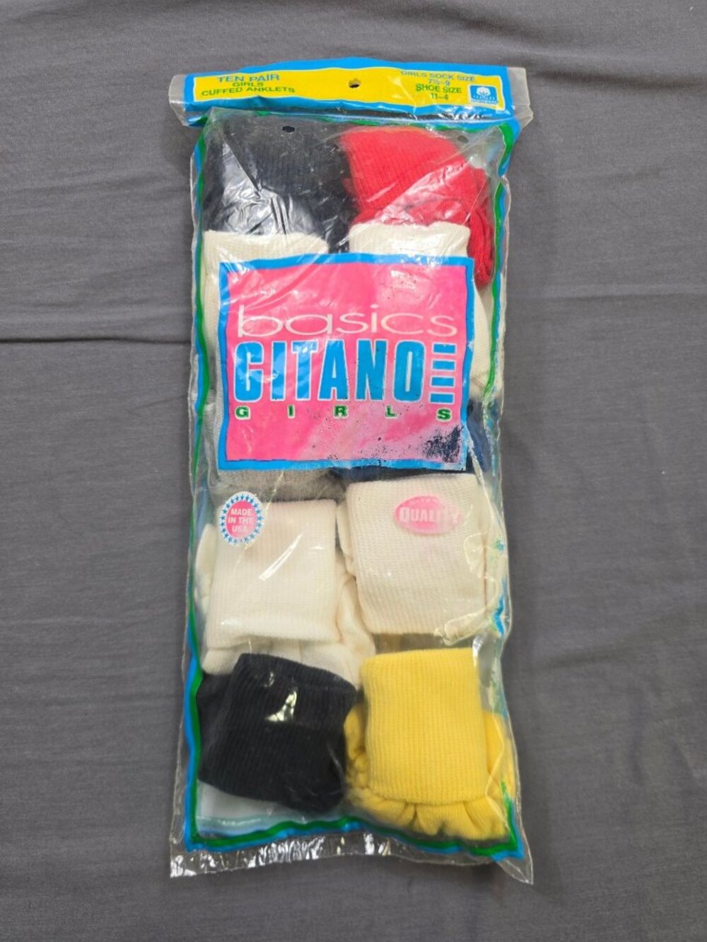 Vintage 80s 90s Gitano Girls Cuffed Anklets Size 7.5-9 10 Pair Multicolor